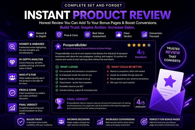 Instant product review with pros, cons and final verdict